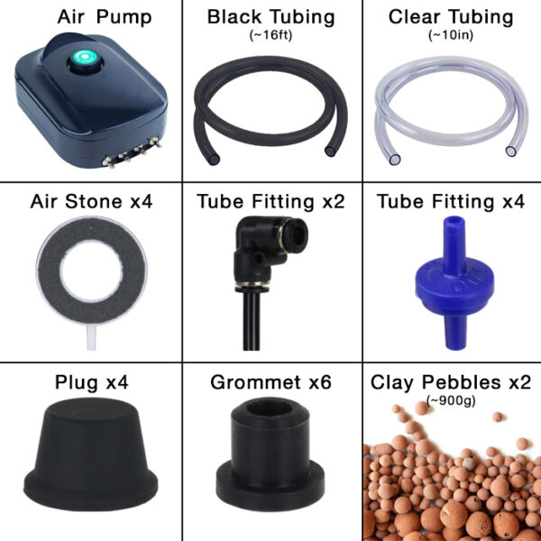 GROW1 Deep Water Culture 4 Bucket + Reservoir Complete Kit - Image 4