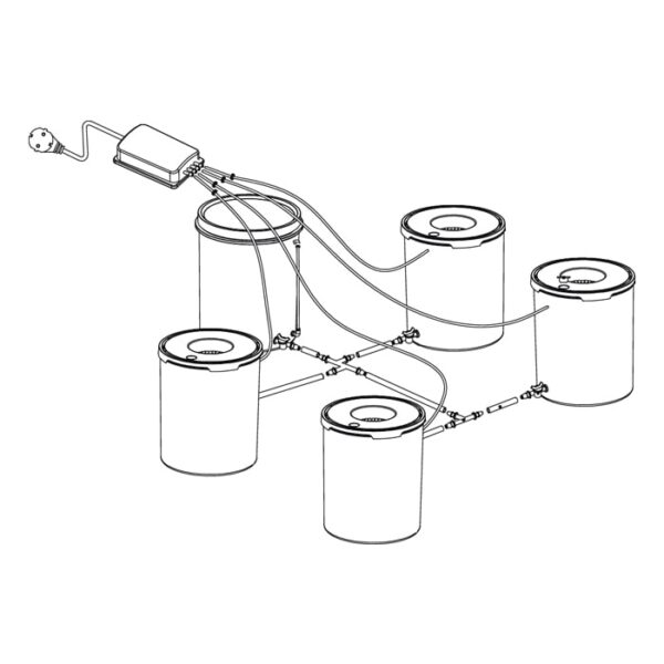 GROW1 Deep Water Culture 4 Bucket + Reservoir Complete Kit - Image 2